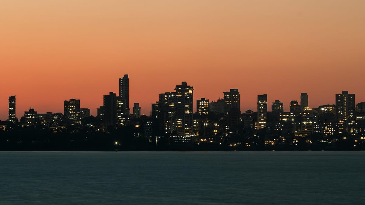 sunset, urban, city, nature, travel, architecture, cityscape, dusk, building, skyline, seashore, mumbai, skyscraper, india, asia, marinedrive