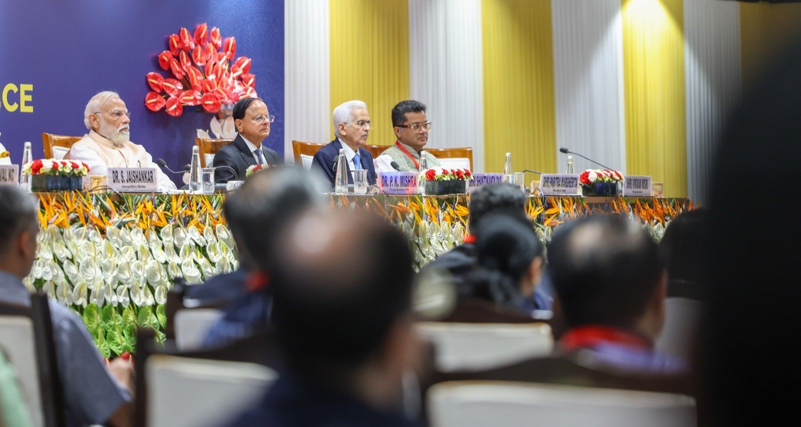 PM Narendra Modi with EAM Dr. S. Jaishankar and senior officials at the 11th Heads of Mission Conference, New Delhi, April 2026