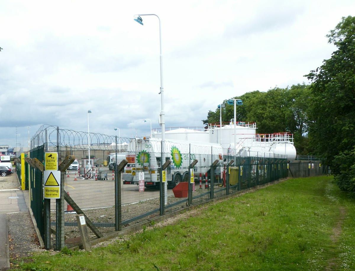 Aviation fuel storage compound