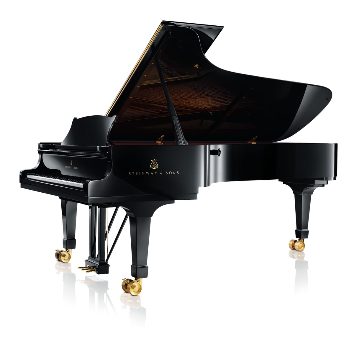 Steinway &amp; Sons concert grand piano in high polish polyester finish, model D-274 (length: 274 cm / 107.9 in, width: 156 cm / 61.4 in, weight: approx. 480 kg / 1056 lb), manufactured at Steinway's 
