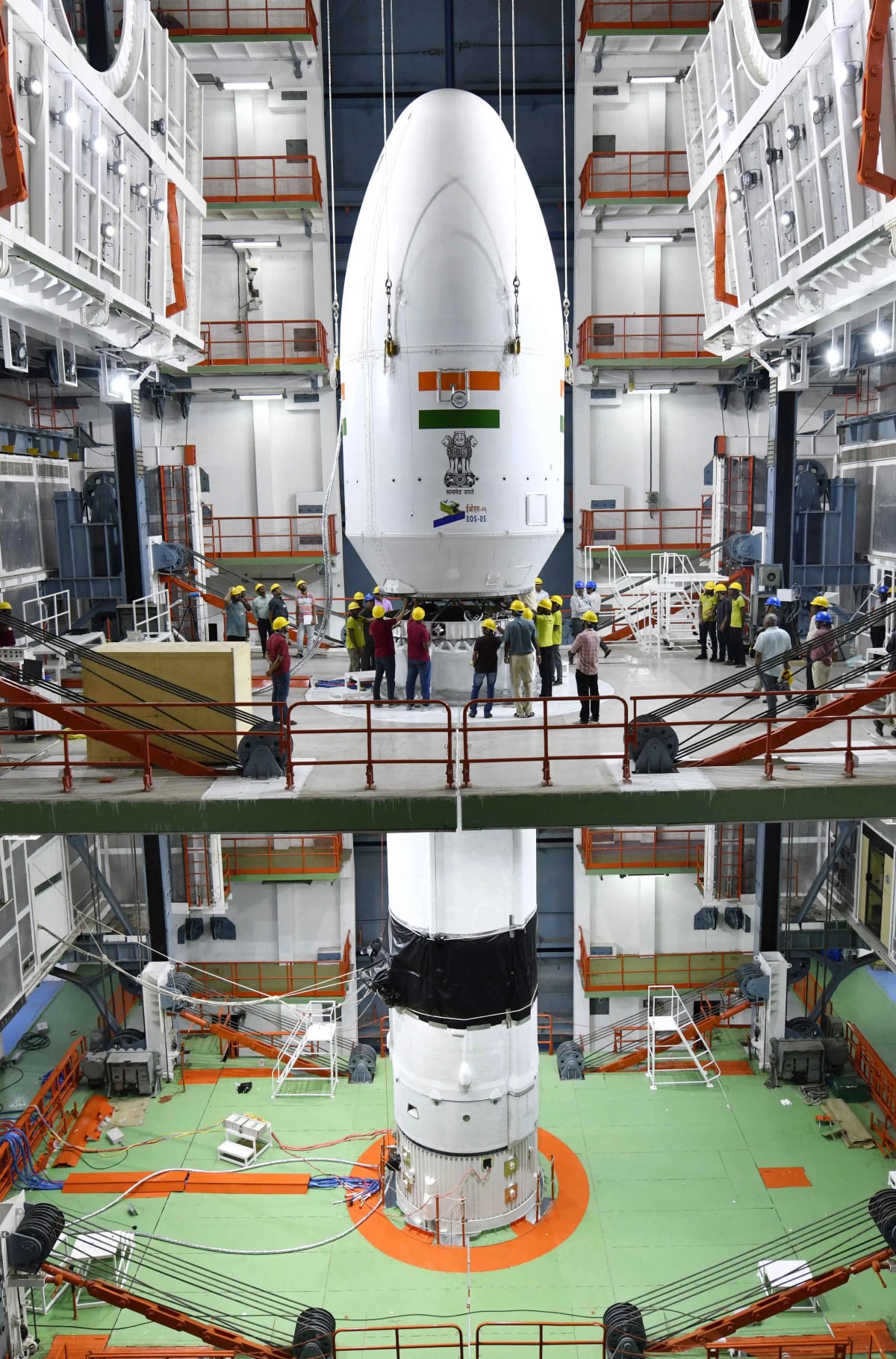 Image of GSLV-F17 in the Vehicle Assembly Building