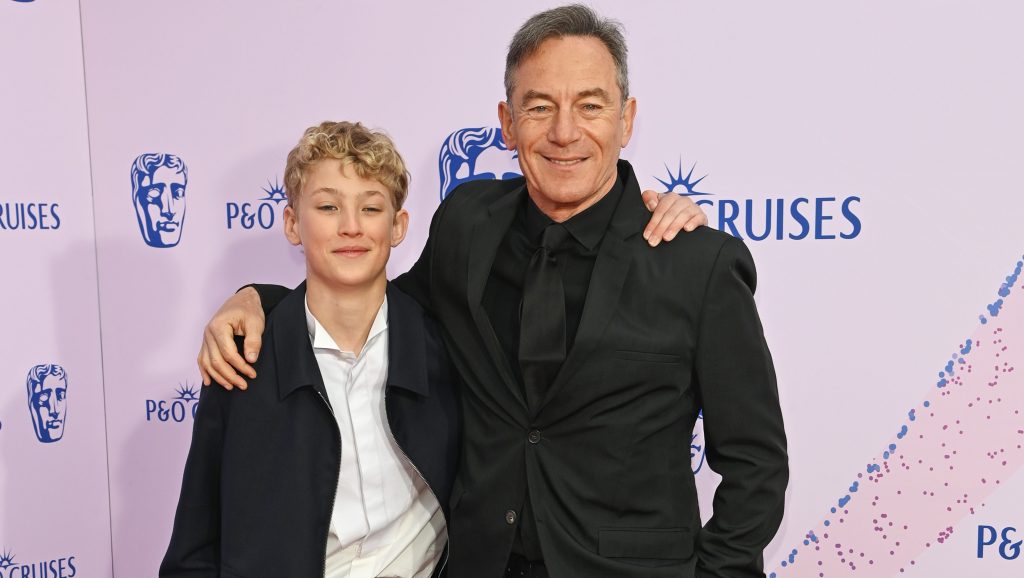 Jason Isaacs Embraces New Draco Malfoy Lox Pratt at BAFTA