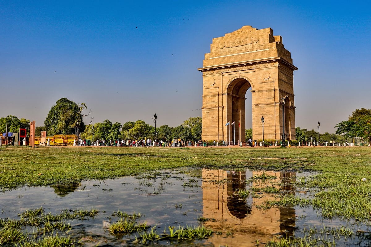 reflection, water, monument, india gate, india, sky, famous, landmark, nature, door, gate, tourism, structure, heritage, delhi, travel, ancient, memorial, old, historic, martyred, army, memory